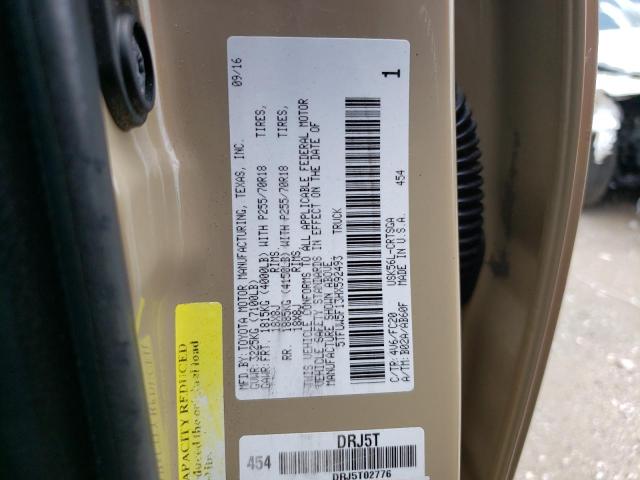 5TFUW5F13HX592493 - 2017 TOYOTA TUNDRA DOUBLE CAB SR/SR5 TAN photo 12