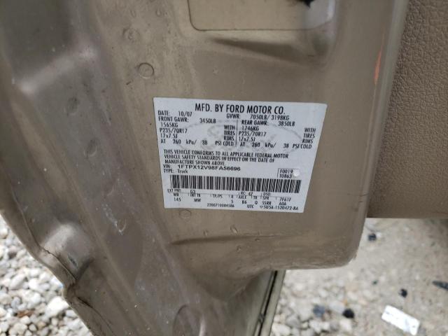 1FTPX12V98FA56696 - 2008 FORD F150 Brązowy zdjęcie 12