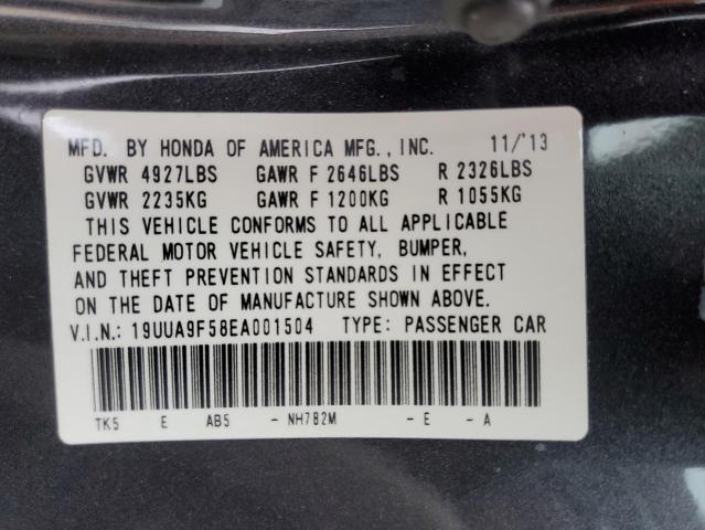 19UUA9F58EA001504 - 2014 ACURA TL TECH CHARCOAL photo 13