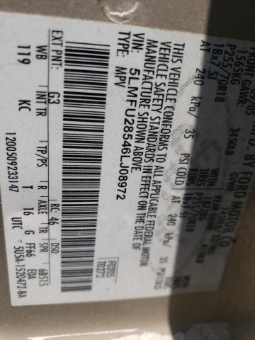 5LMFU28546LJ08972 - 2006 LINCOLN NAVIGATOR თაფლისფერი ფოტო 13