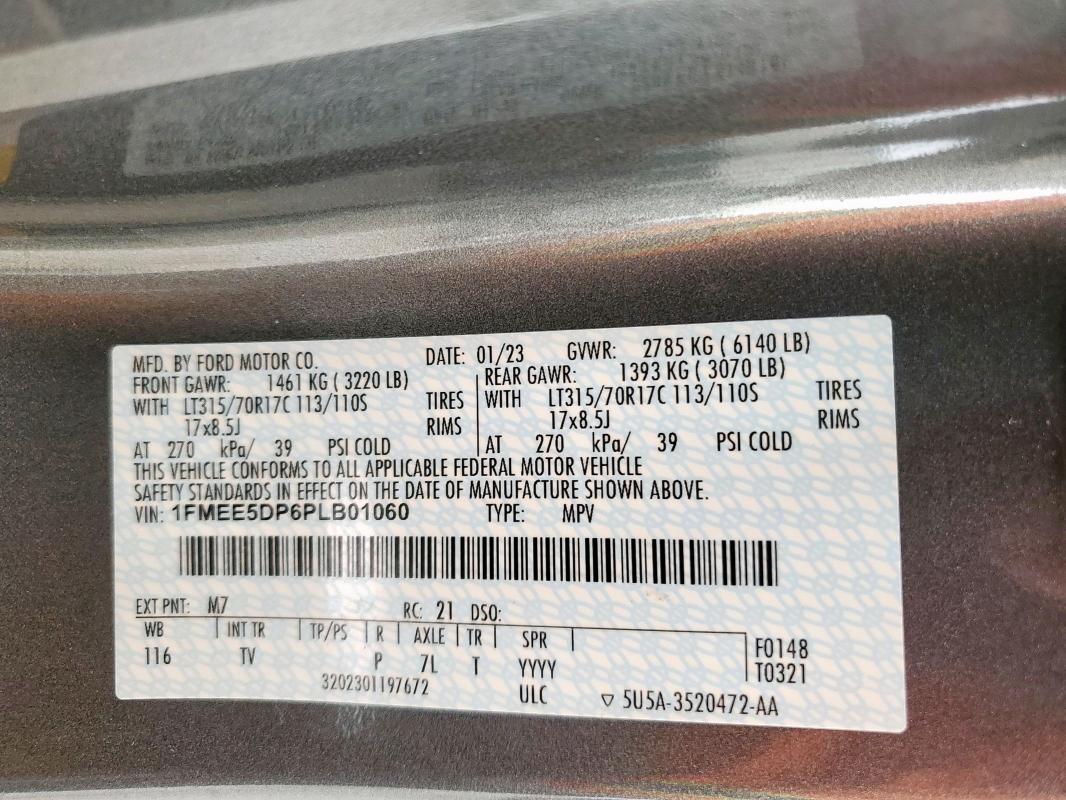 1FMEE5DP6PLB01060 - 2023 FORD BRONCO BASE GRAY photo 13