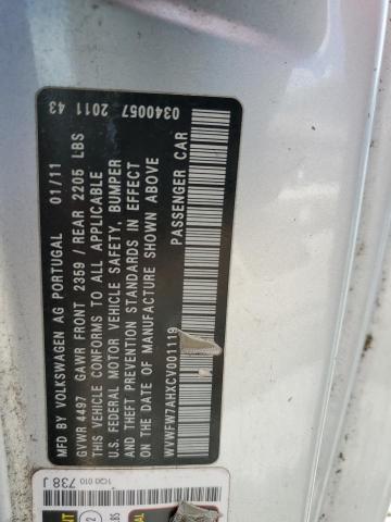 WVWFW7AHXCV001119 - 2012 VOLKSWAGEN EOS LUX 灰色 照片 13