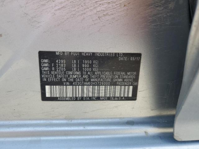 4S3GTAM60H3729300 - 2017 SUBARU IMPREZA SPORT SILVER photo 12