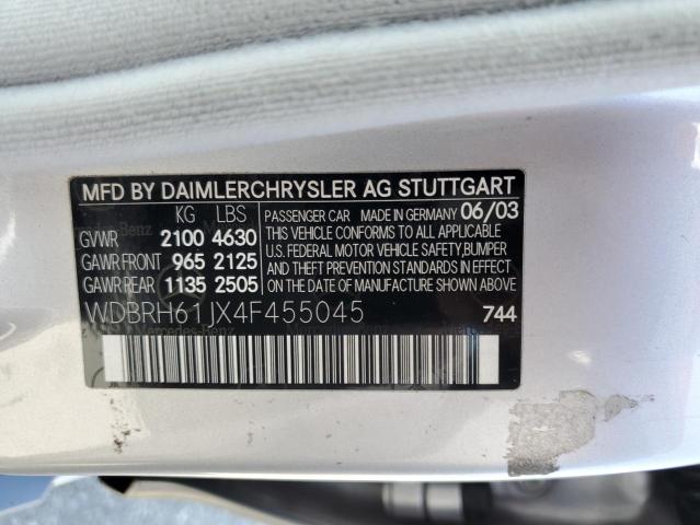 WDBRH61JX4F455045 - 2004 MERCEDES-BENZ C 240 SPORTWAGON SILVER photo 12