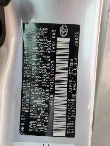 4T1BF1FK4CU131253 - 2012 TOYOTA CAMRY BASE SILVER photo 12