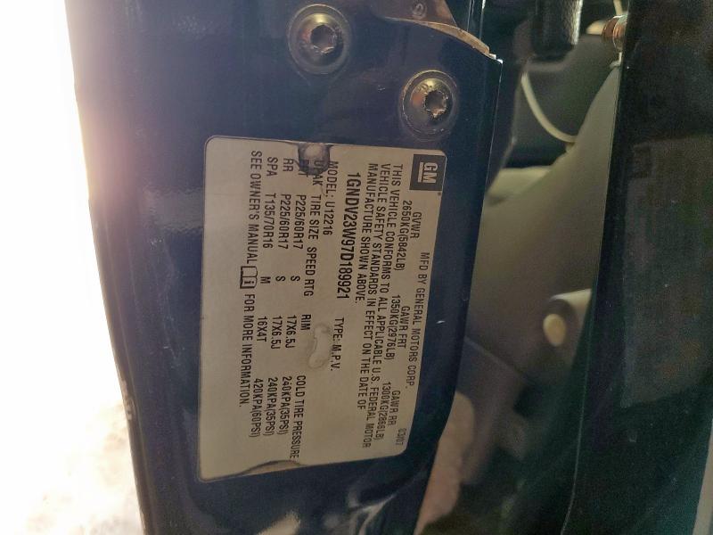 1GNDV23W97D189921 - 2007 CHEVROLET UPLANDER LS Mavi foto 13