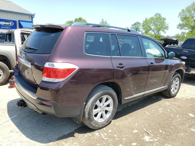 5TDZK3EH4DS130366 - 2013 TOYOTA HIGHLANDER BASE BURGUNDY photo 3