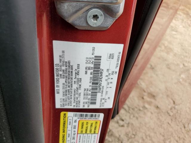 3FA6P0H73FR244957 - 2015 FORD FUSION SE RED photo 12