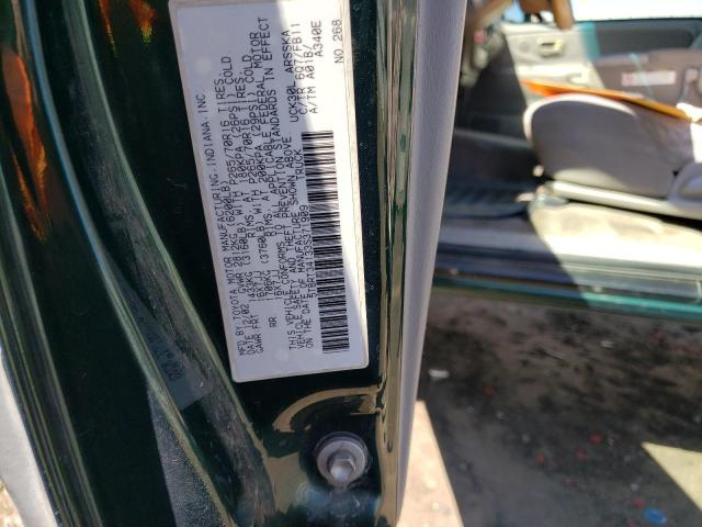 5TBRT34133S371909 - 2003 TOYOTA TUNDRA ACCESS CAB SR5 GREEN photo 12