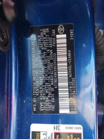 4T1BE46KX9U345533 - 2009 TOYOTA CAMRY BASE 蓝色 照片 12