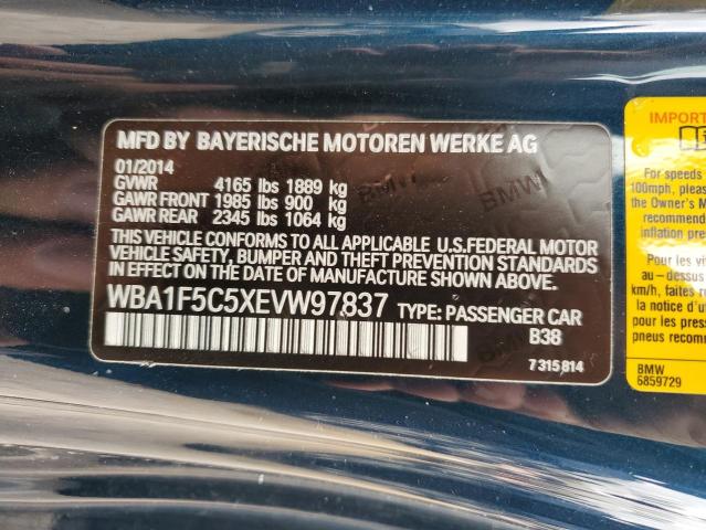 WBA1F5C5XEVW97837 - 2014 BMW 228 I BLUE photo 13