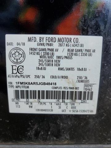 1FM5K8AR5JGB48418 - 2018 FORD EXPLORER POLICE INTERCEPTOR BLACK photo 13