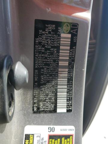 2T1BURHE9GC712072 - 2016 TOYOTA COROLLA L TAN photo 12