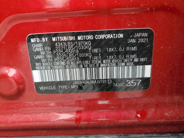 JA4ARUAU9MU019173 - 2021 MITSUBISHI OUTLANDER SPORT ES RED photo 12