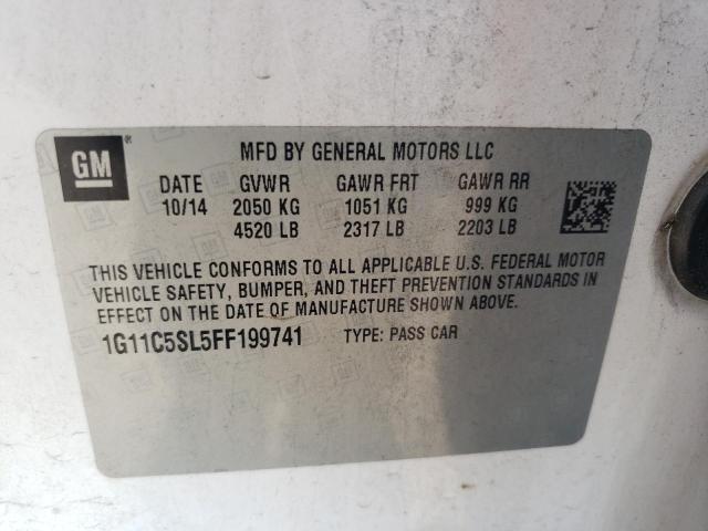 1G11C5SL5FF199741 - 2015 CHEVROLET MALIBU 1LT 白色 照片 12