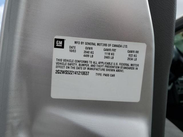 2G2WS522141210637 - 2004 PONTIAC GRAND PRIX GT2 SILVER photo 12