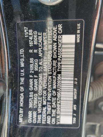 SHHFK7H90JU209384 - 2018 HONDA CIVIC SPORT TOURING BLACK photo 12