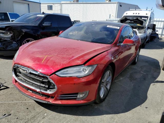 5YJSA1H15FFP75672 - 2015 TESLA MODEL S 85 RED photo 1