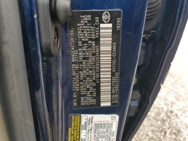 4T1BE32K85U034905 - 2005 TOYOTA CAMRY LE BLUE photo 13