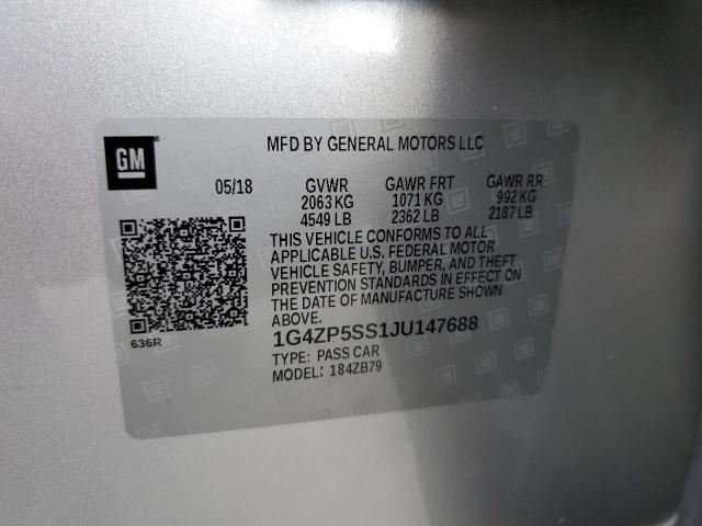 1G4ZP5SS1JU147688 - 2018 BUICK LACROSSE ESSENCE SILVER photo 12