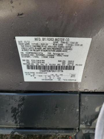 1FAHP2E87DG112726 - 2013 FORD TAURUS SEL CHARCOAL photo 10