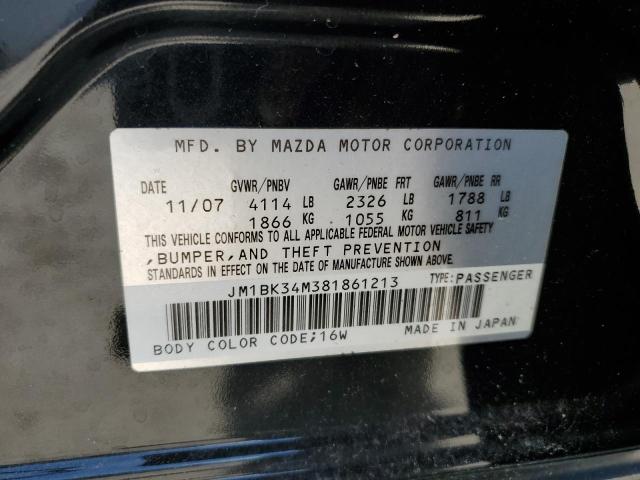 JM1BK34M381861213 - 2008 MAZDA SPEED 3 Қара фото 12