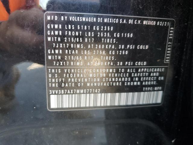 3VV3B7AX7MM077142 - 2021 VOLKSWAGEN TIGUAN SE 黑色 照片 13