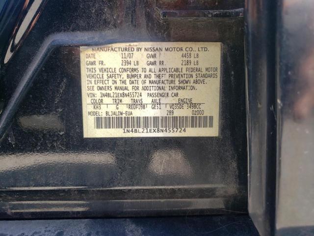 1N4BL21EX8N455724 - 2008 NISSAN ALTIMA 3.5SE BLACK photo 12