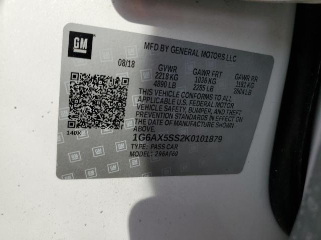 1G6AX5SS2K0101879 - 2019 CADILLAC CTS LUXURY Սպիտակ լուսանկար 12