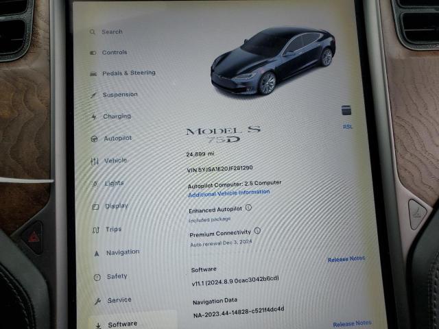 5YJSA1E20JF281290 - 2018 TESLA MODEL S ნაცრისფერი ფოტო 9