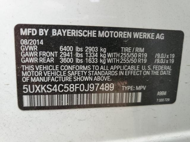 5UXKS4C58F0J97489 - 2015 BMW X5 XDRIVE35D WHITE photo 12
