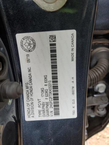 2HGFC2F70KH032013 - 2019 HONDA CIVIC EX CHARCOAL photo 12