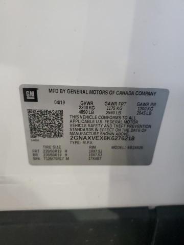 2GNAXVEX6K6276218 - 2019 CHEVROLET EQUINOX LT Ağ foto 13