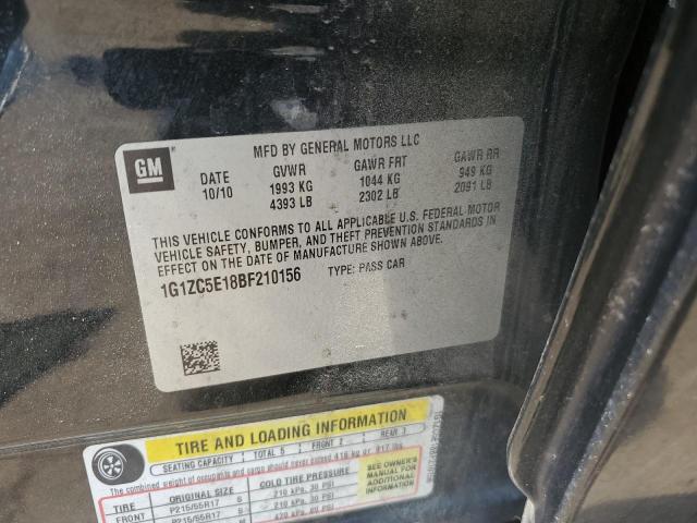 1G1ZC5E18BF210156 - 2011 CHEVROLET MALIBU 1LT 黑色 照片 12