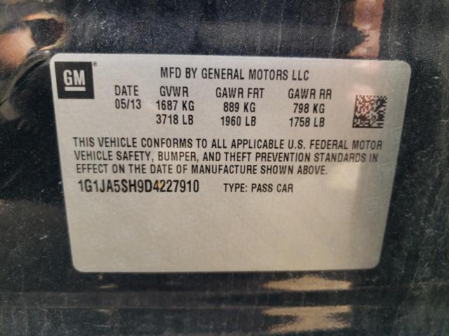 1G1JA5SH9D4227910 - 2013 CHEVROLET SONIC LS 黑色 照片 12