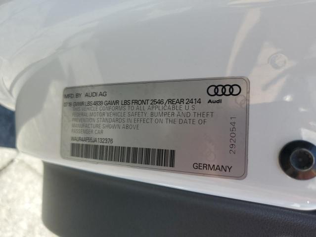 WAUR4AF55JA132376 - 2018 AUDI S5 PRESTIGE თეთრი ფოტო 12