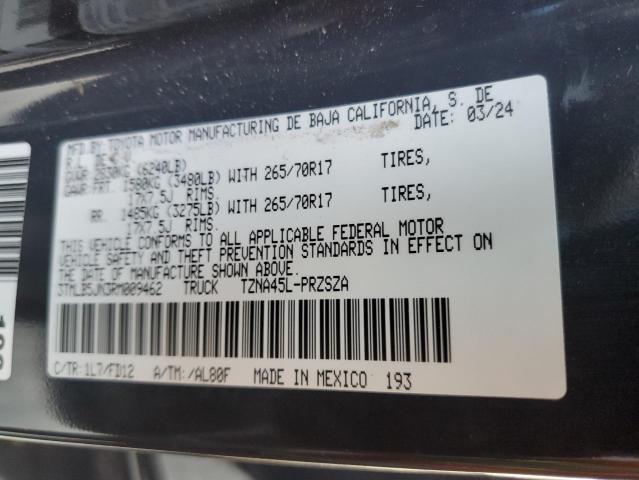 3TMLB5JN3RM009462 - 2024 TOYOTA TACOMA DOUBLE CAB 灰色 照片 12