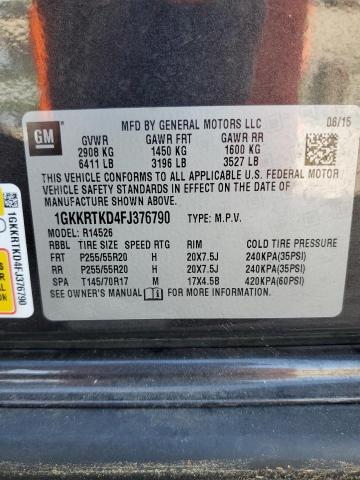 1GKKRTKD4FJ376790 - 2015 GMC ACADIA DENALI CHARCOAL photo 13