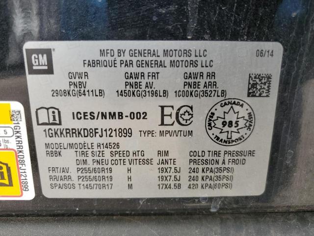 1GKKRRKD8FJ121899 - 2015 GMC ACADIA SLT-1 BLACK photo 13