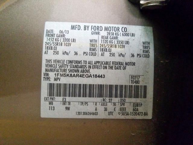 1FM5K8AR4EGA18443 - 2014 FORD EXPLORER POLICE INTERCEPTOR  photo 10