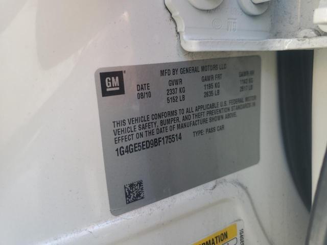 1G4GE5ED9BF175514 - 2011 BUICK LACROSSE CXS WHITE photo 12