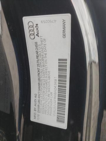 WAUVVAFR6BA043481 - 2011 AUDI S5 PRESTIGE 黑色 照片 12