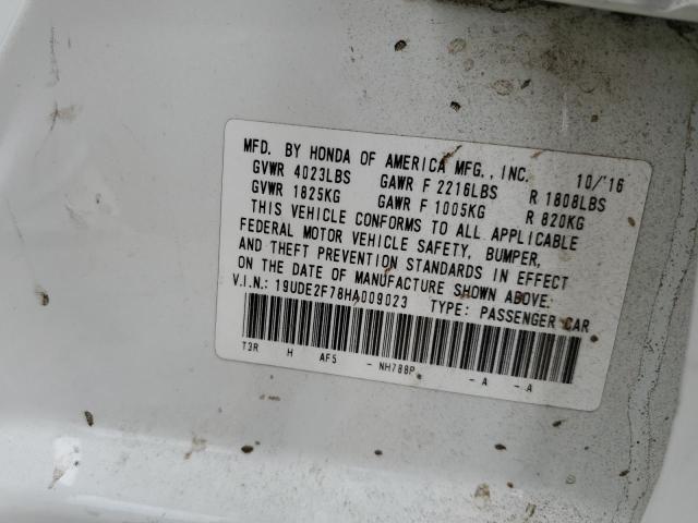 19UDE2F78HA009023 - 2017 ACURA ILX PREMIUM TECH WHITE photo 10