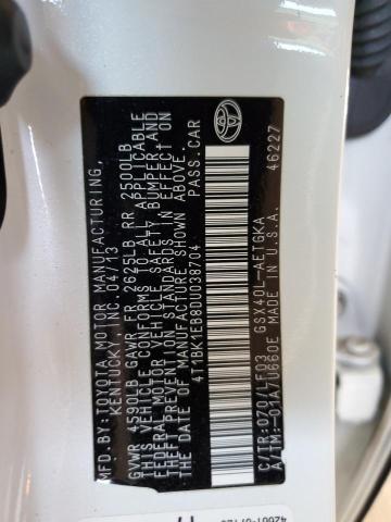 4T1BK1EB8DU038704 - 2013 TOYOTA AVALON BASE Ağ foto 12