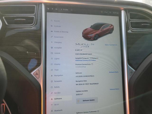 5YJSA1E24GF139291 - 2016 TESLA MODEL S 红色 照片 9