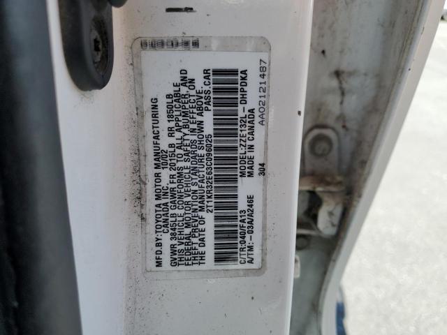 2T1KR32E63C096025 - 2003 TOYOTA COROLLA MA XR WHITE photo 12