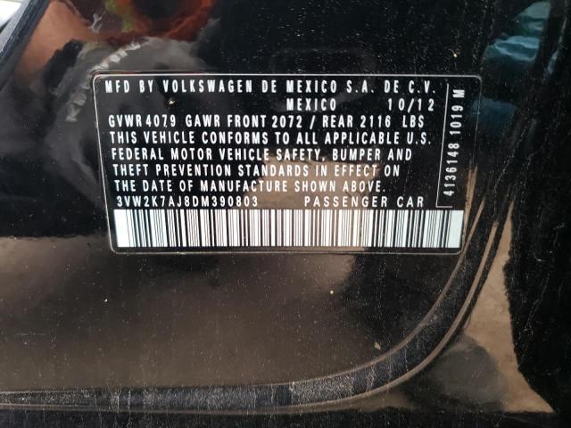 3VW2K7AJ8DM390803 - 2013 VOLKSWAGEN JETTA BASE Qara foto 12