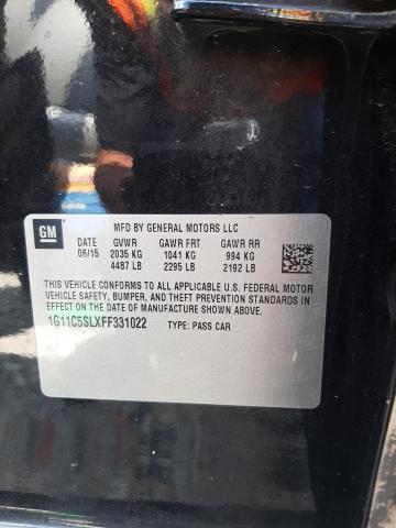 1G11C5SLXFF331022 - 2015 CHEVROLET MALIBU 1LT 黑色 照片 12