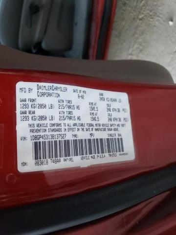 1D8GP45313B137527 - 2003 DODGE CARAVAN SPORT RED photo 12