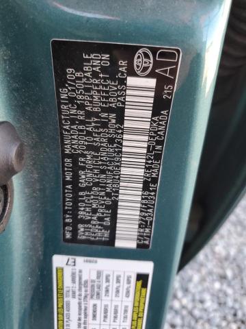 2T1BU40EX9C173642 - 2009 TOYOTA COROLLA BASE فيروزي صورة 12